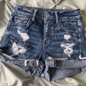 American Eagle Outfitters Distressed Blue Denim Shorts